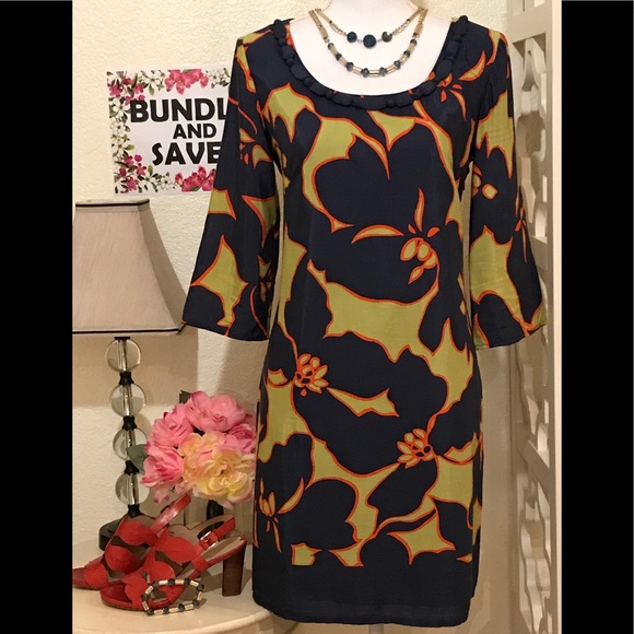 LOFT Dresses & Skirts - LOFT-NAVY, ORANGE & BRIGHT CHARTREUSE🤩💖